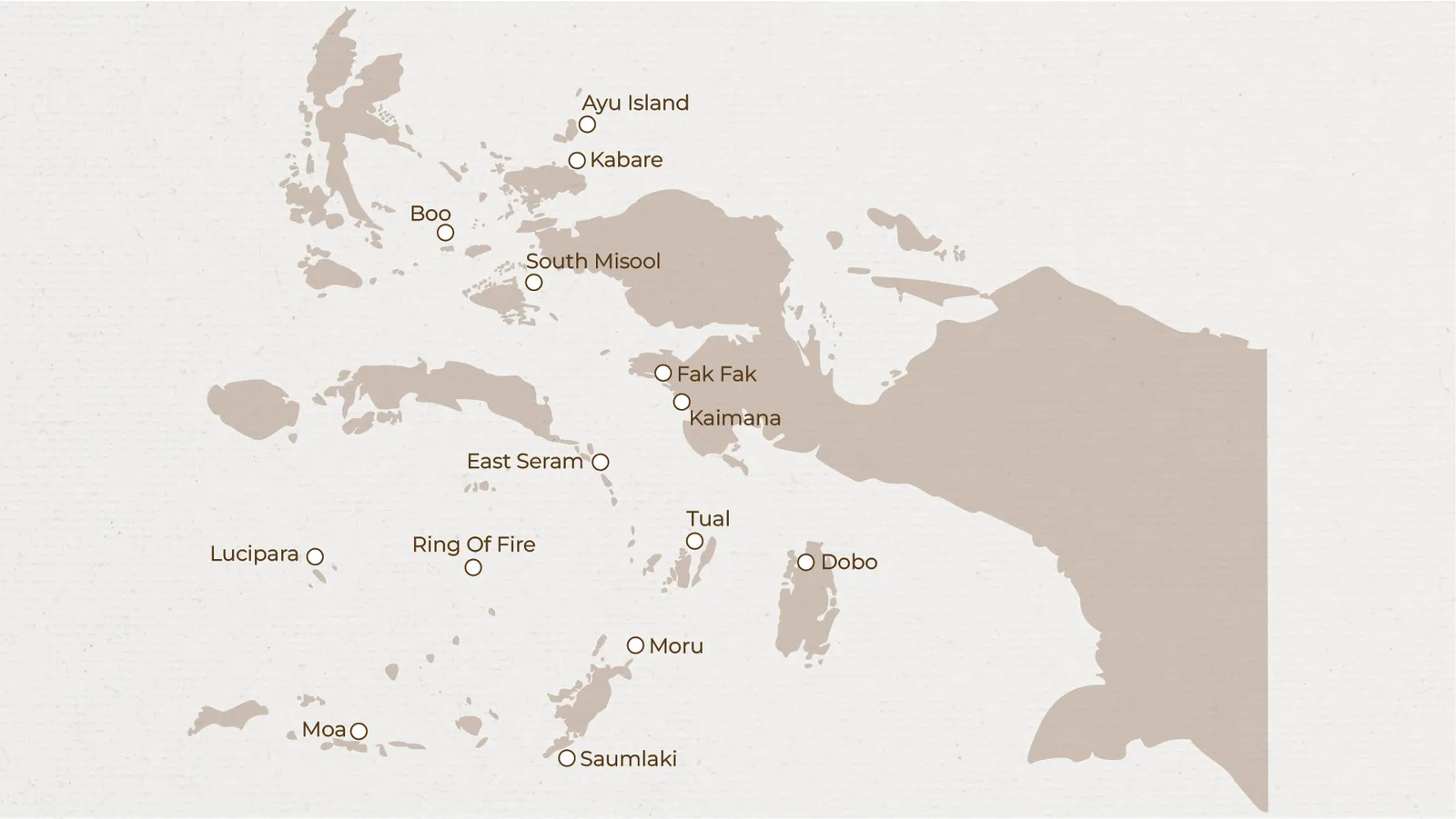 Map of the eastern Indonesian fishing grounds, from Ayu Island to Saumlaki